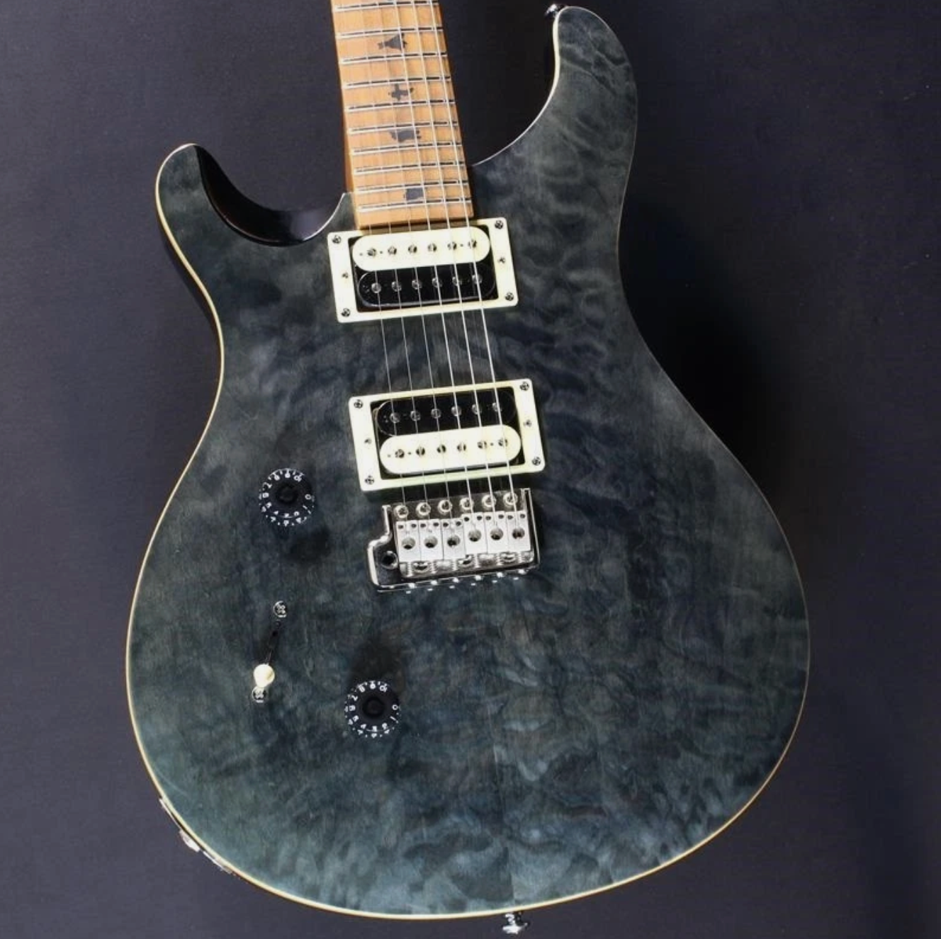 P.R.S. SE Custom 24 Used Left-handed Maple+Mahogany body Gray Black w/Gig case
