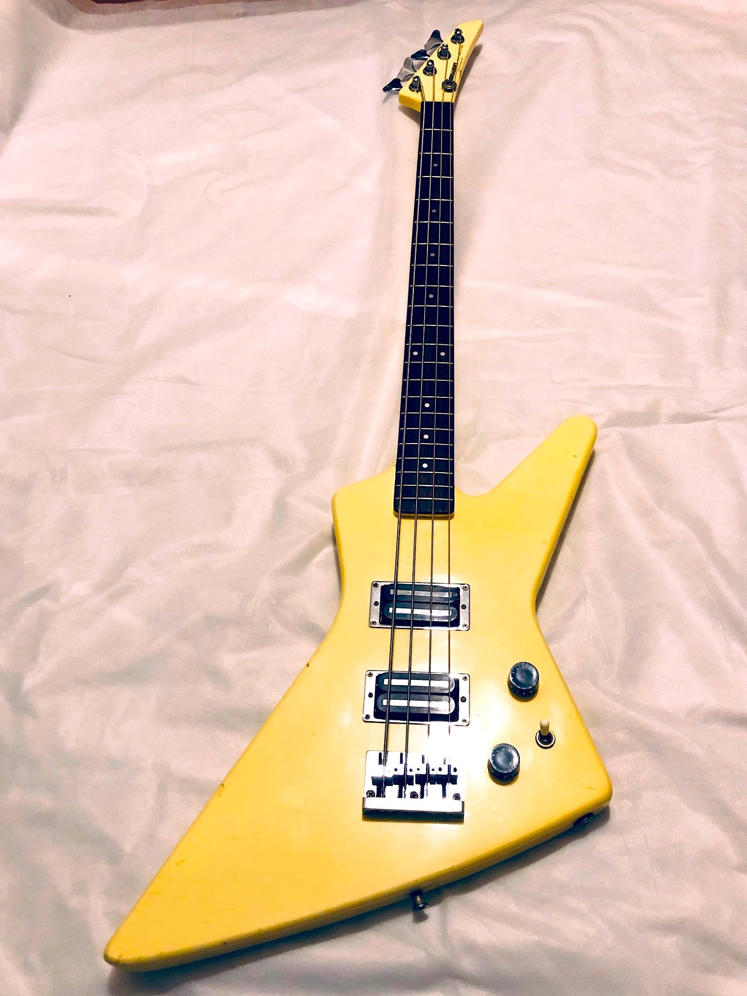 Used FERNANDES BXB-55 BXB 55 White Rare Electric Base Guitar 